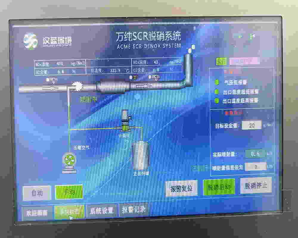 萬(wàn)純沼氣發(fā)電機(jī)組脫硝系統(tǒng)控制界面